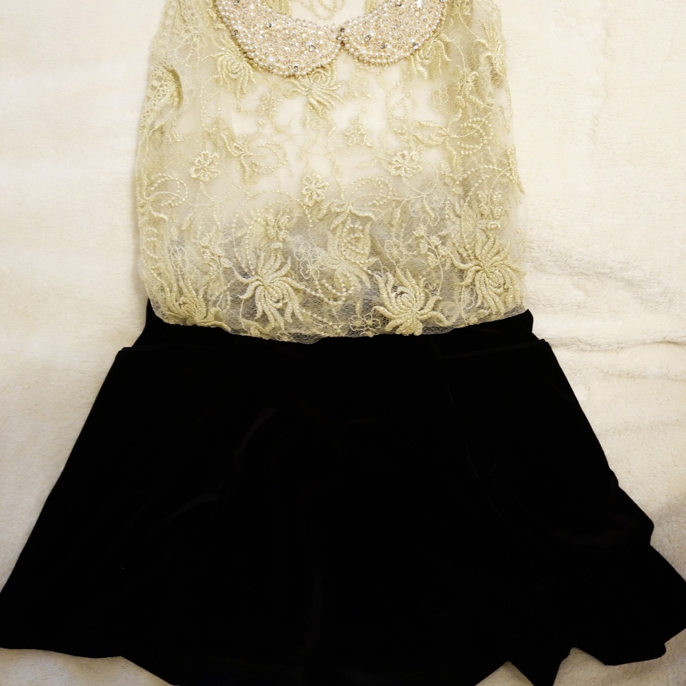 Urban Outfitters Black Velvet Skirt
